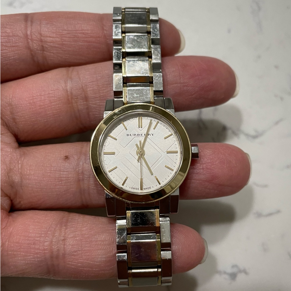 Authentic Burberry 2 tone watch